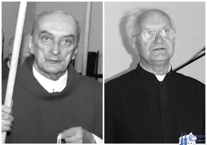 Zmarli ks. kan. Bogumił Orłowski (z lewej) i ks. kan. Andrzej Sasin (z prawej). Foto: ks. S. Piekielnik / www.diecezja.radom.pl i www.brody.info.pl