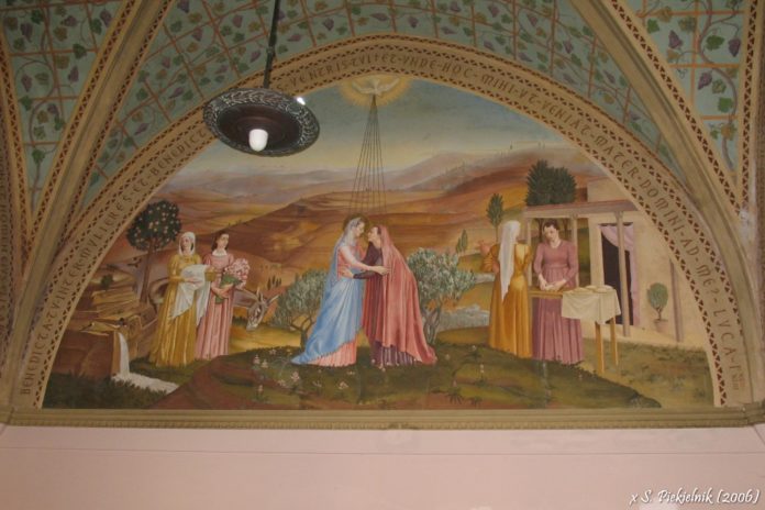 Spotkanie Maryi z Elżbietą. Fresk z Sanktuarium Nawiedzenia w Ain Karem. Foto: ks. S. Piekielnik (2006)