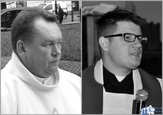 Śp. ks. Mirosław Dragiel SAC (z lewej) i śp. ks. Jarosław Grabka (z prawej). Foto: ks. S. Piekielnik / www.diecezja.radom.pl